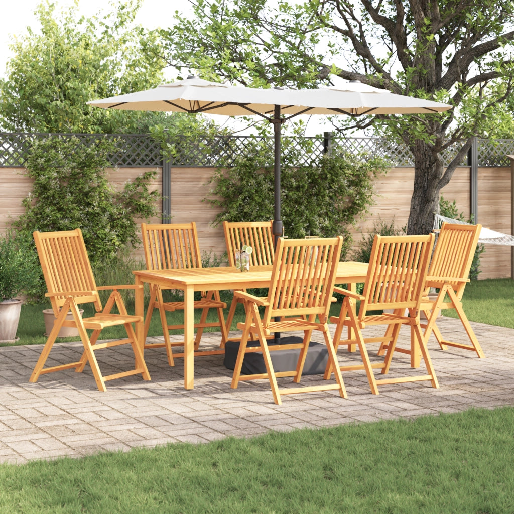 Set da pranzo da giardino 7 pezzi in legno di acacia solido pieghevole