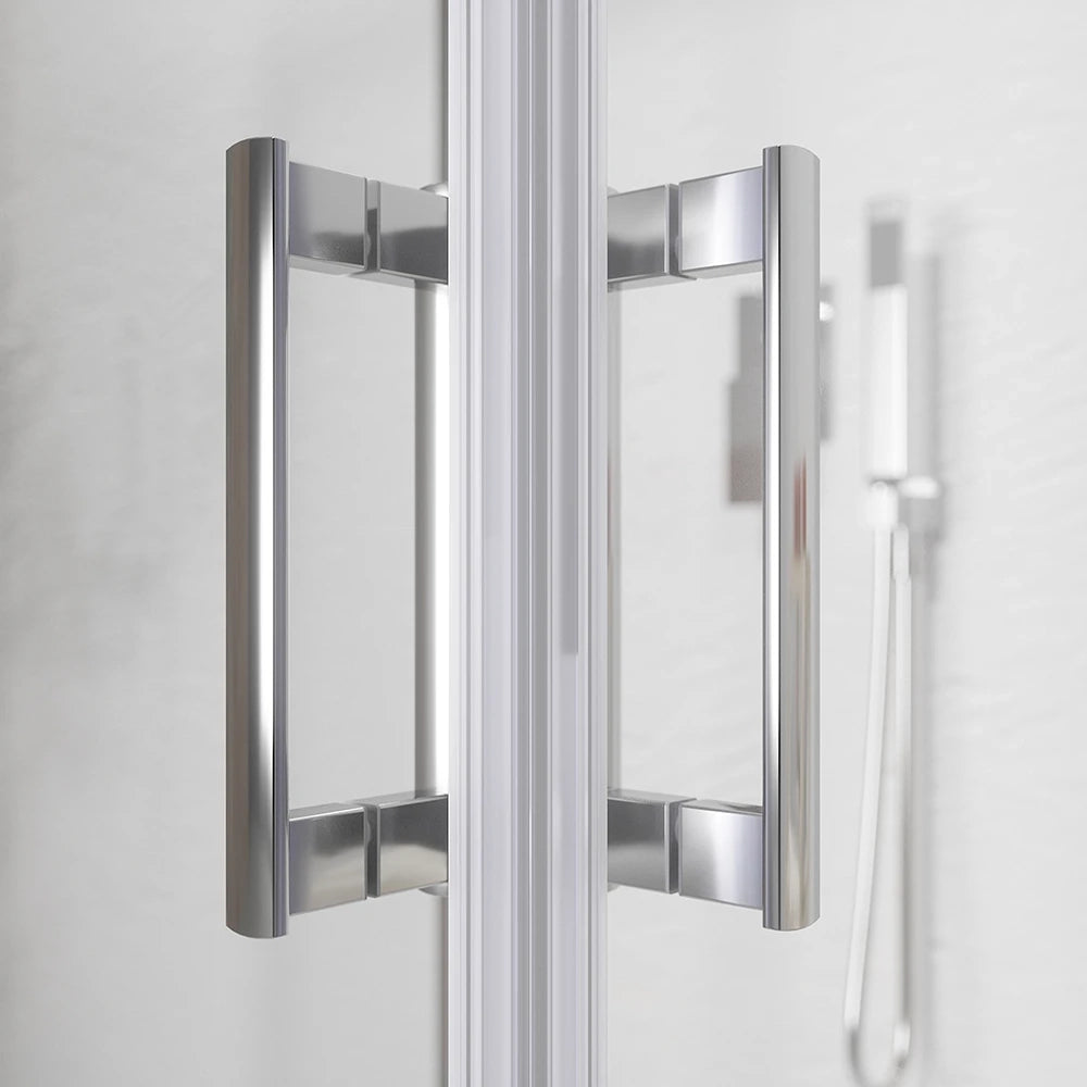 Box doccia cromato 3 lati 90x90x90 cm con doppio scorrevole h190 cm e vetro trasparente 6 mm | Tremiti