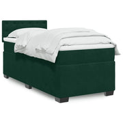Giroletto a Molle con Materasso Verde Scuro 90x200 cm Velluto