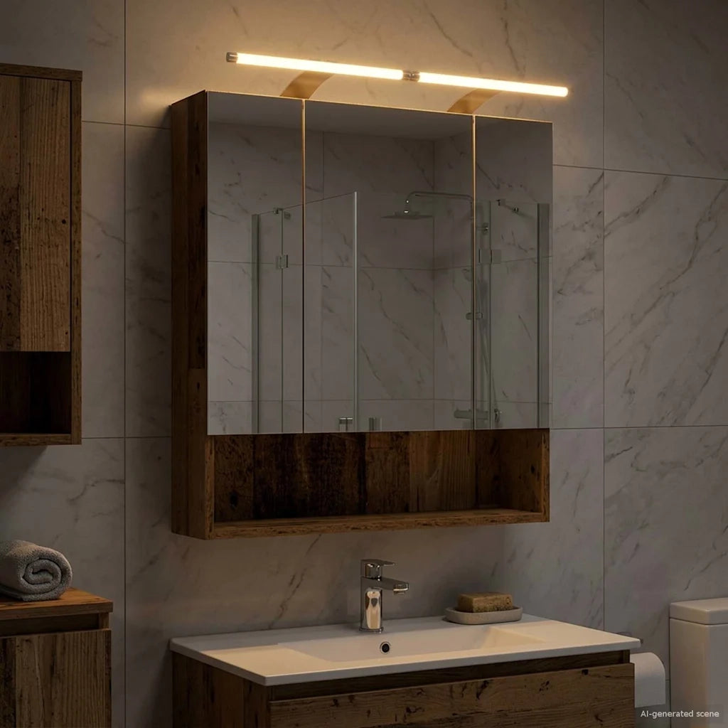 Mobiletto per specchio da bagno Legno vecchio 60 x 14.5 x 70 cm 889197