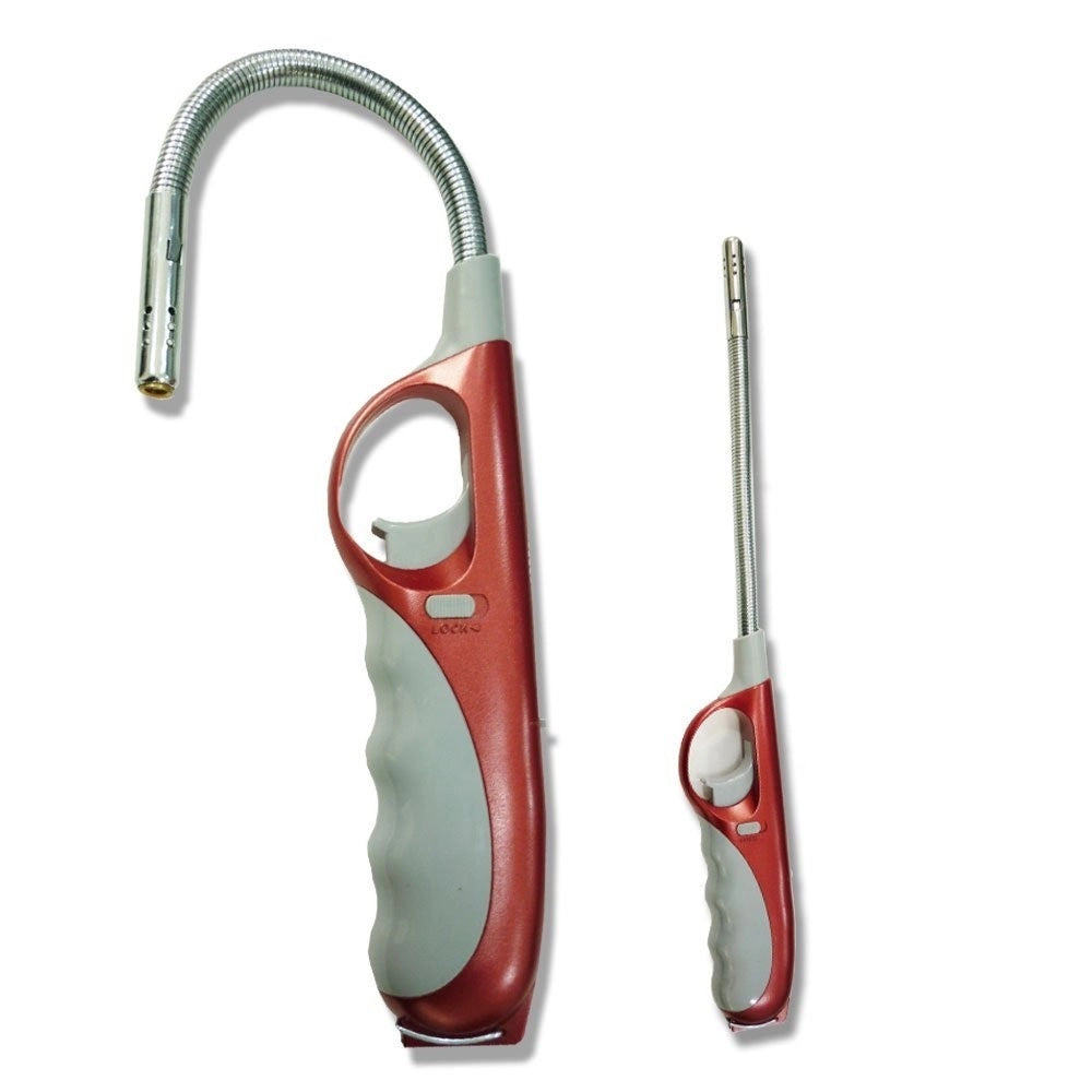 Trade Shop - Accendino Accendigas Xl Ricaricabile Con Becco Flessibile Per Barbecue Forno -
