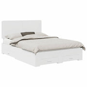 Letto matrimoniale | Letto per adulti | Struttura del letto Bianco 140 x 190 cm Legno multistrato