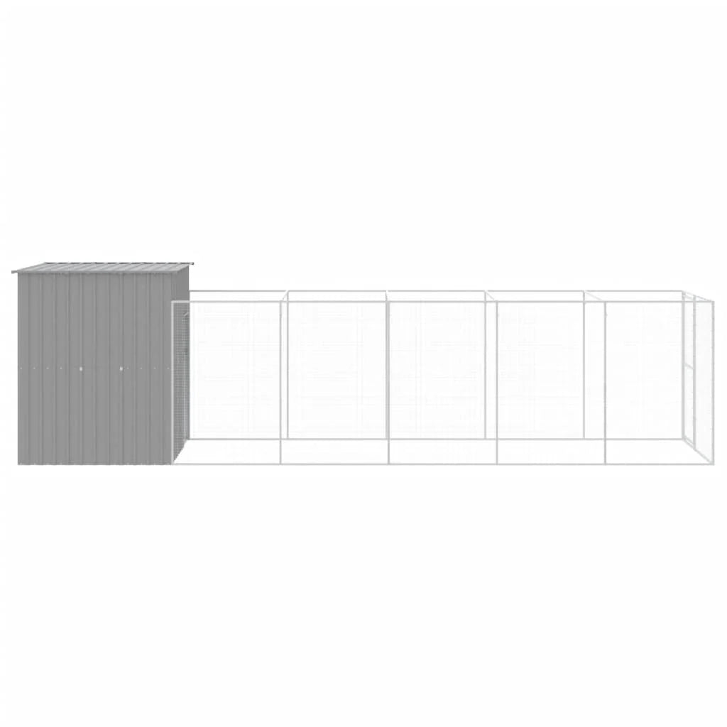 Cuccia per cani con recinto chiaro 165 x 659 x 181 cm grigio 02_0043499