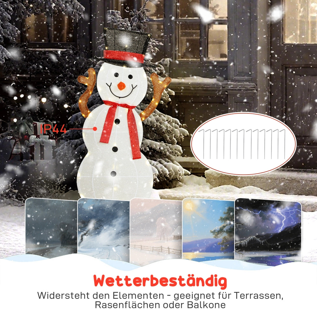 Famiglia di pupazzi di neve natalizi 3 pezzi ¨C Xylo ¨C decorazione esterna con luci LED impermeabile acciaio poliestere bianco