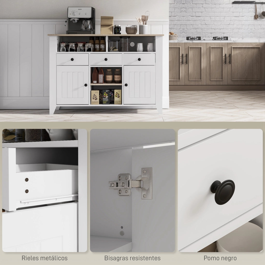Credenza TV con cassetti ¨C zephmum ¨C 120x38x81,5 cm bianco