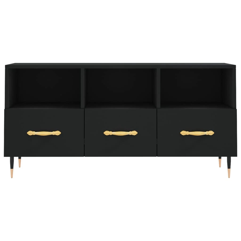 Mobile TV multimediale mensola TV credenza TV sala da pranzo soggiorno camera da letto 102 x 36 x 50 cm legno ingegnerizzato nero 02_0025606