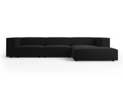 Cosmopolitan Design - Divano angolare destro "Arendal" 4 posti in velluto nero 