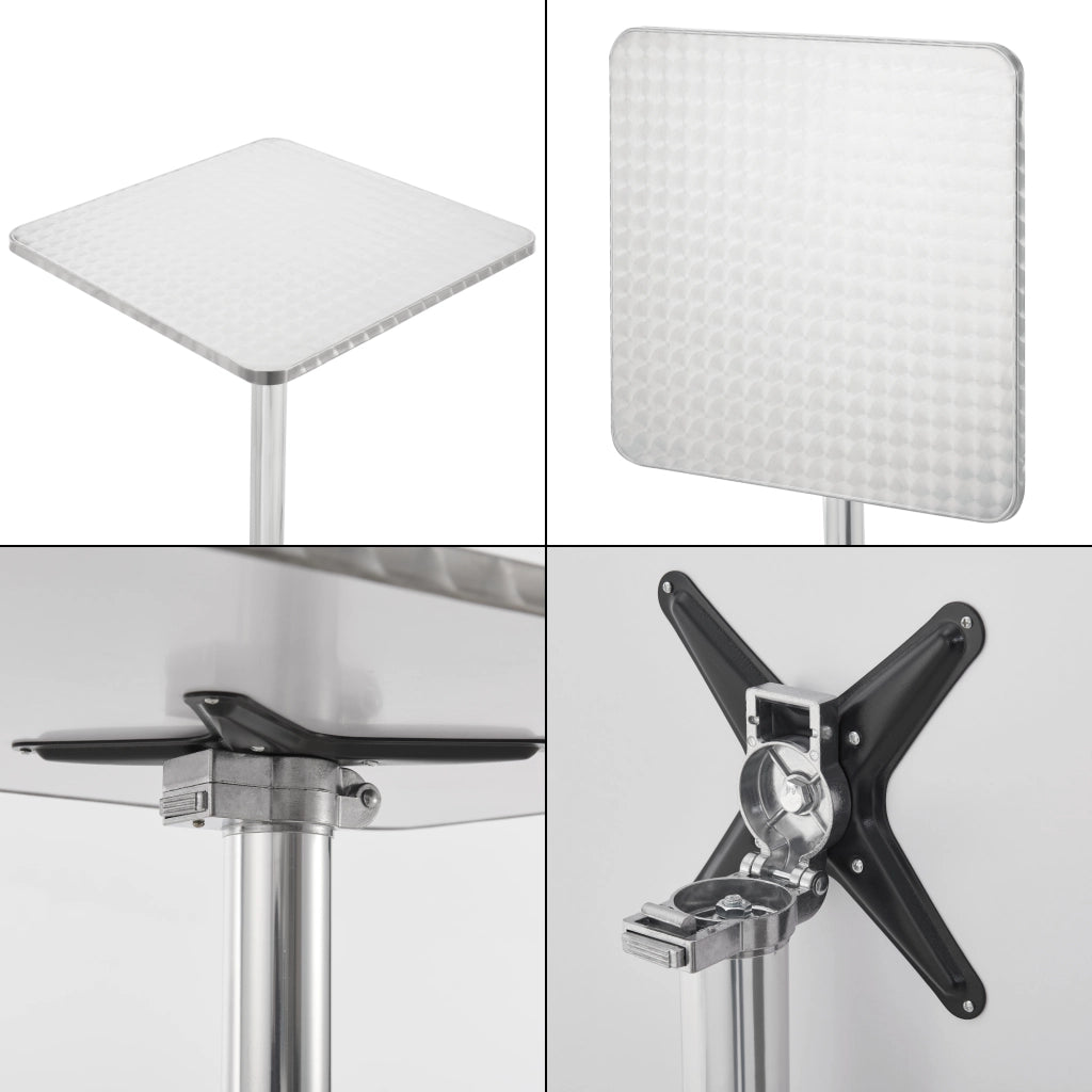 Tavolo Alto da Bar Järpen con Piano Ribaltabile e Altezza Regolabile 75/115 cm - Colore Argento [en.casa]