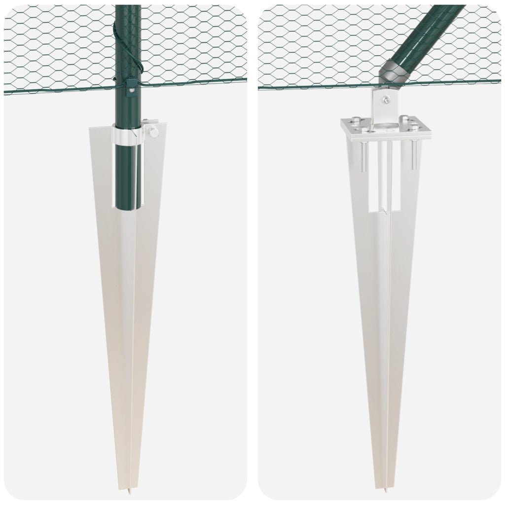 Set di Recinzione Set di 2 Verde Metallo, Plastica 25 x 1.2 m