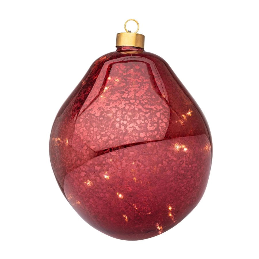 SFERA DI NATALE BIZZOTTO IN VETRO ROSSO CON LUCI LED  D150