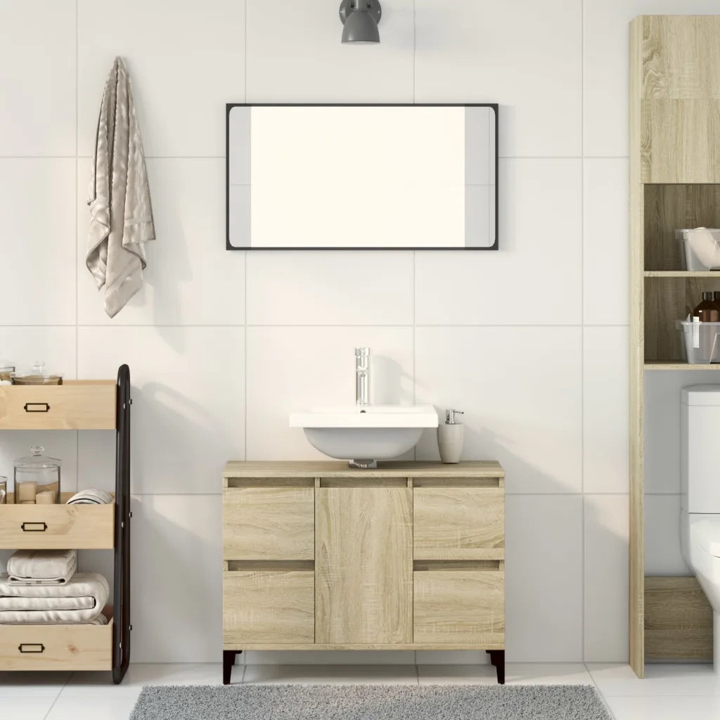 Mobile Lavabo Rovere Sonoma 80x33x60 cm in Legno Multistrato 849666