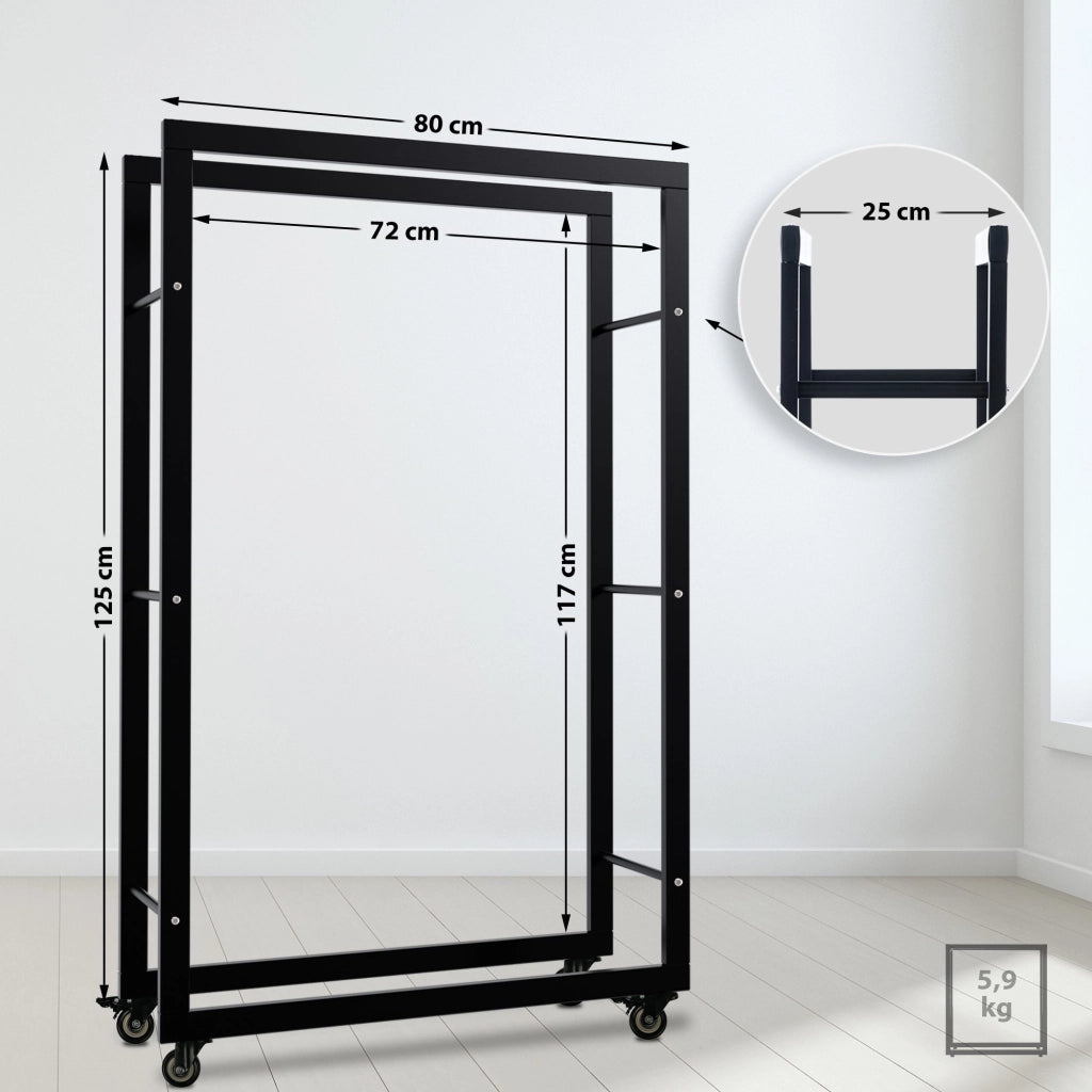 Portalegna Keri con ruote 25x80x125