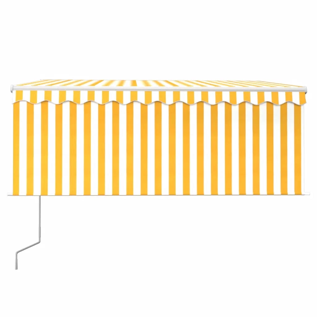 Tenda Retrattile Automatica Parasole 3,5x2,5 m Gialla e Bianca   cod mxl 58151