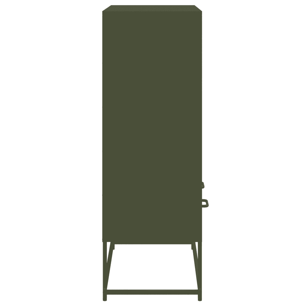 Credenza | Madia | Buffet da pranzo | Armadio da pranzo Verde Oliva 68x39x111,5 cm in Acciaio