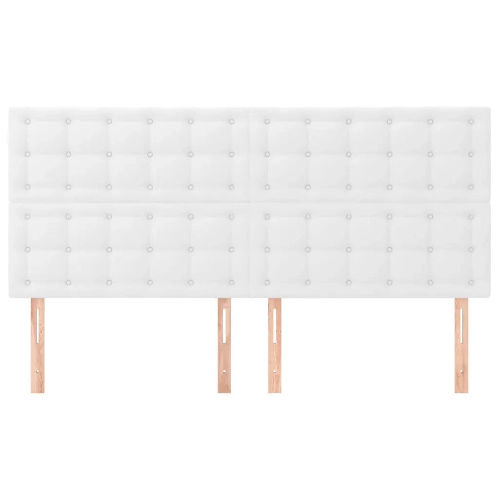 Testiera | Testata Bianca 160x5x118/128 cm in Similpelle