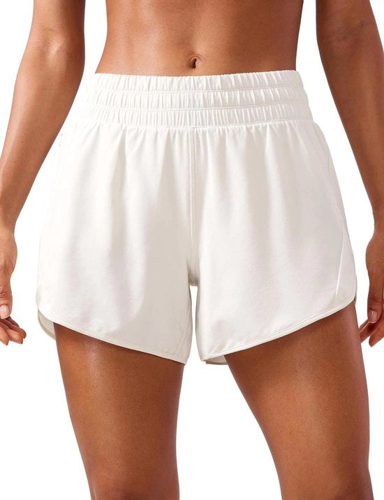 Shorts sportive per donne con tasca - 5 pollici - per corsa e allenamento sportivo