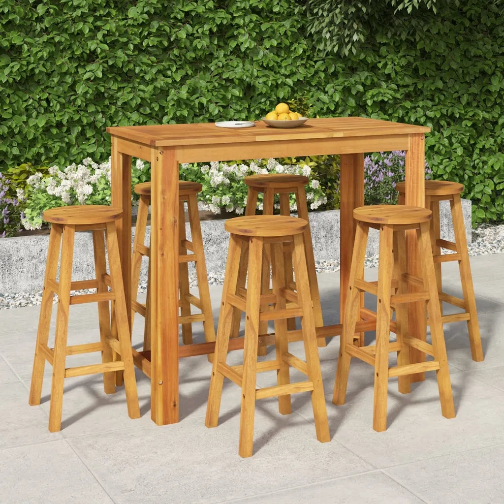 Set da Bar da Giardino 7 pz in Legno Massello di Acacia 3154395