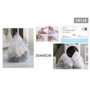 Trade Shop - Set 2 Pz Sacchetto Per Lavanderia Bucato Borsa A Rete Biancheria 30x40 Cm 58138 -