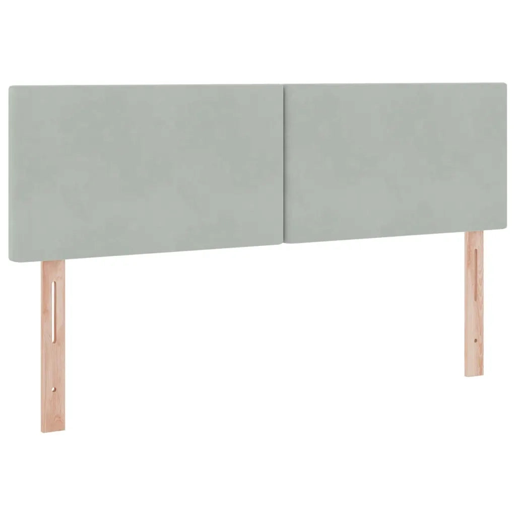 Letto con contenitore e LED Grigio chiaro 140 x 200 cm Velluto 3371337