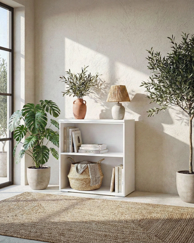 Armadio ufficio Arizona - Mobile archivio - 1 mensola inclusa - L. 90 x H. 83 x P. 42,5 cm – Bianco_