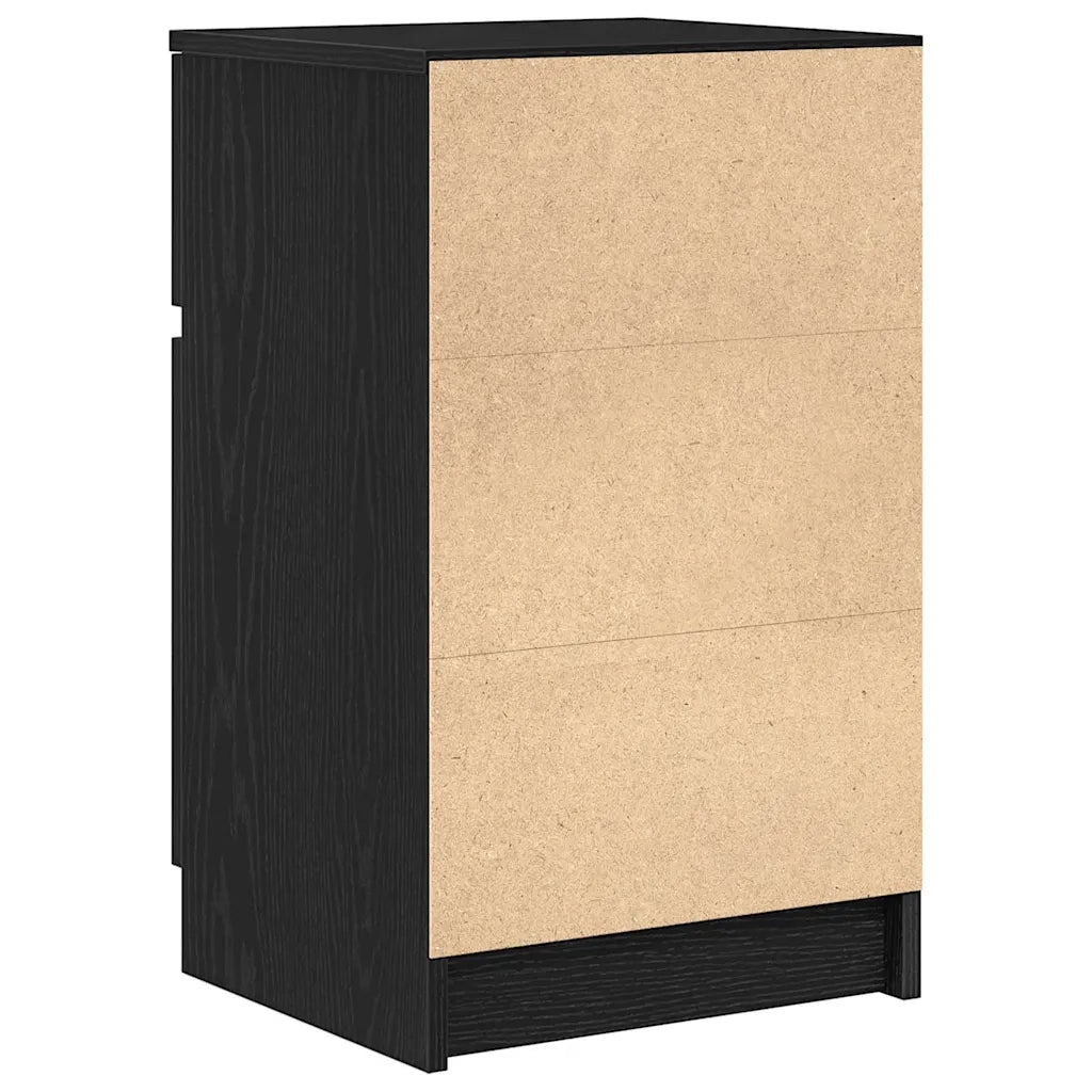 Comodino | Armadio da Notte | Mobiletto da notte Nero 39x35x65 cm in Legno Multistrato