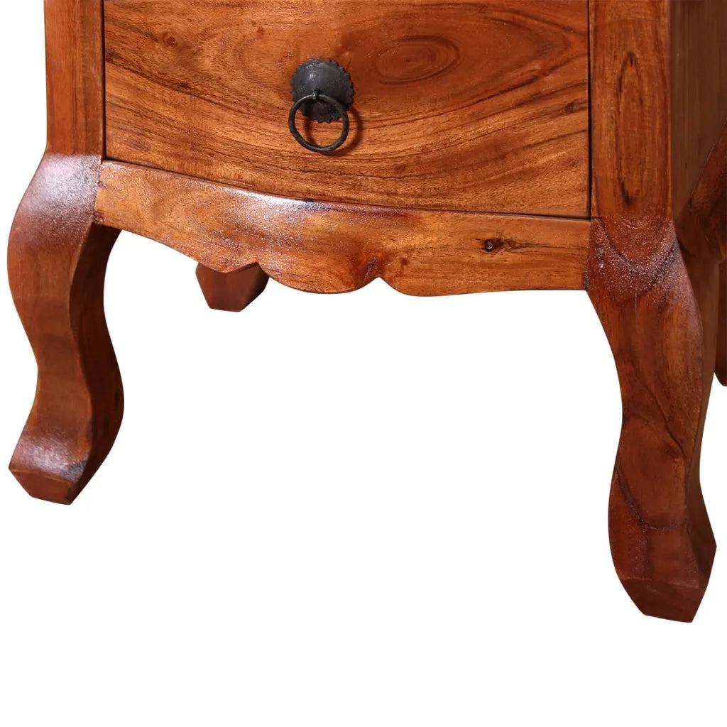 Comodini con Cassetti 2 pz in Legno Massello di Acacia 243972