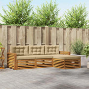 Set di divani da esterno Naturale e Beige 257,5 x 162,5 x 73 cm