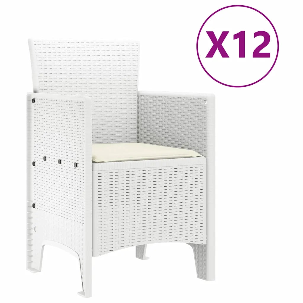 Set da Pranzo per Giardino con cuscino 13 pcs Bianco 3378626