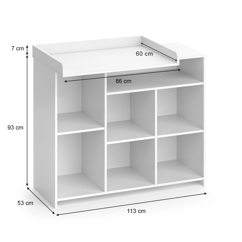 Vicco Fasciatoio Bianco 113 x 100 cm con 4 scatole pieghevoli