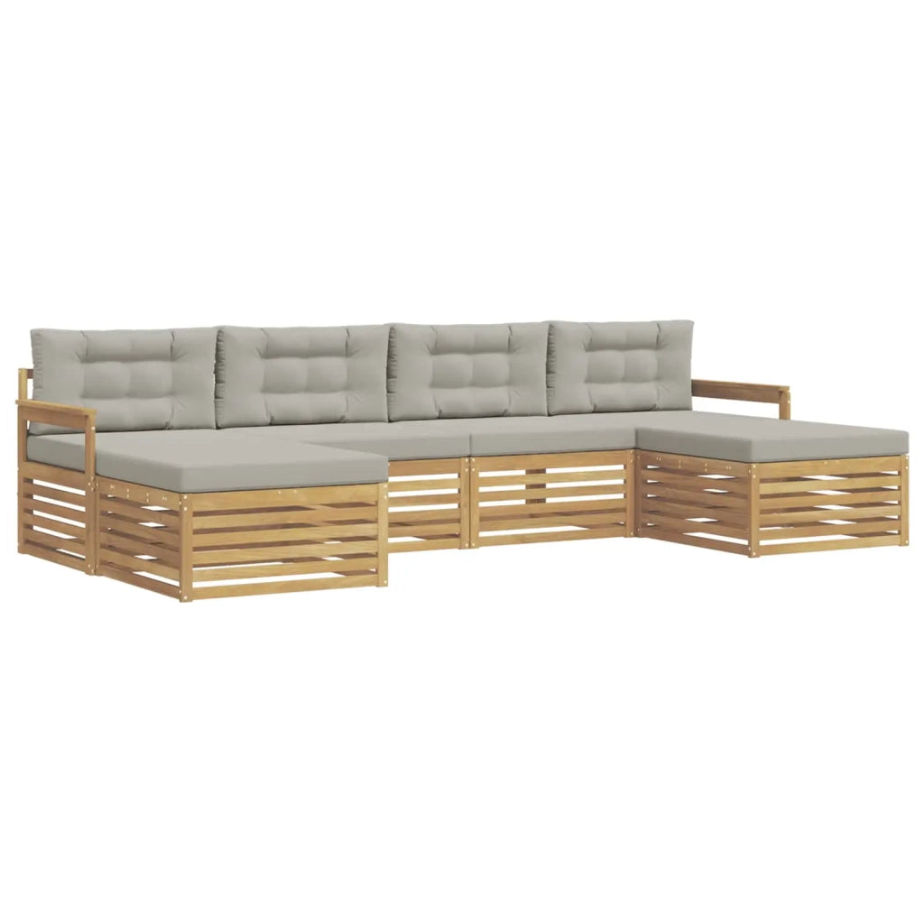 Set di divani da esterno 6 pz Bianco e Grigio Chiaro 3390911