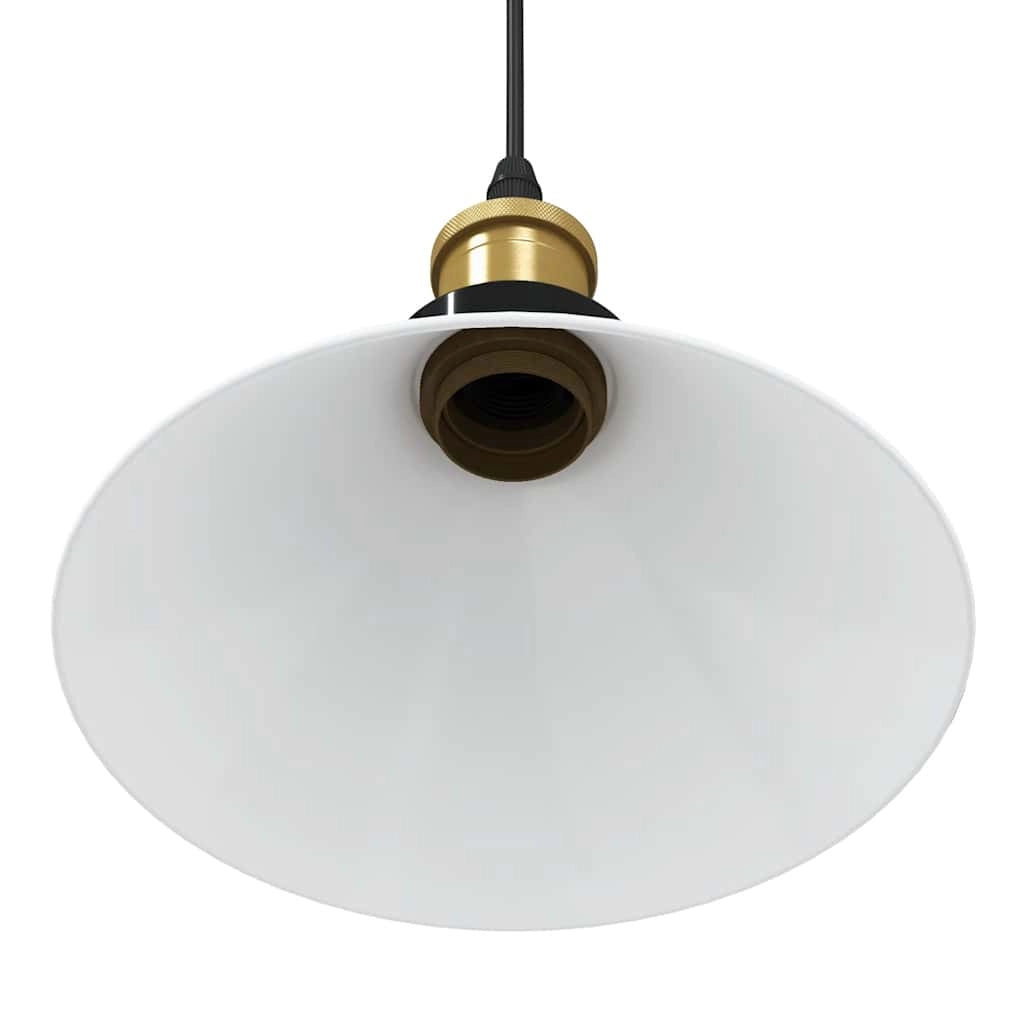 Lampada a sospensione vintage altezza regolabile 22 x 10 cm design d'interni accogliente metallo bianco lucido 02_0058017