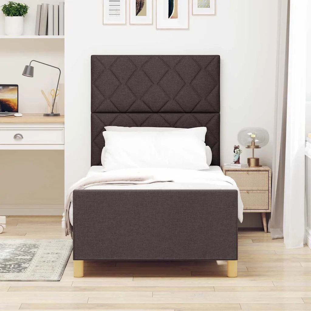 Struttura del letto Marrone scuro 90 x 190 cm Tessuto 3344770