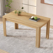 Tavolo da pranzo rettangolare con 4 gambe spesse design moderno effetto legno per sala da pranzo in truciolato rovere
