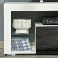 Mobile Porta TV con Luci a LED di 20 Colori e Telecomando per TV fino 55", 140x35x52 cm, Bianco