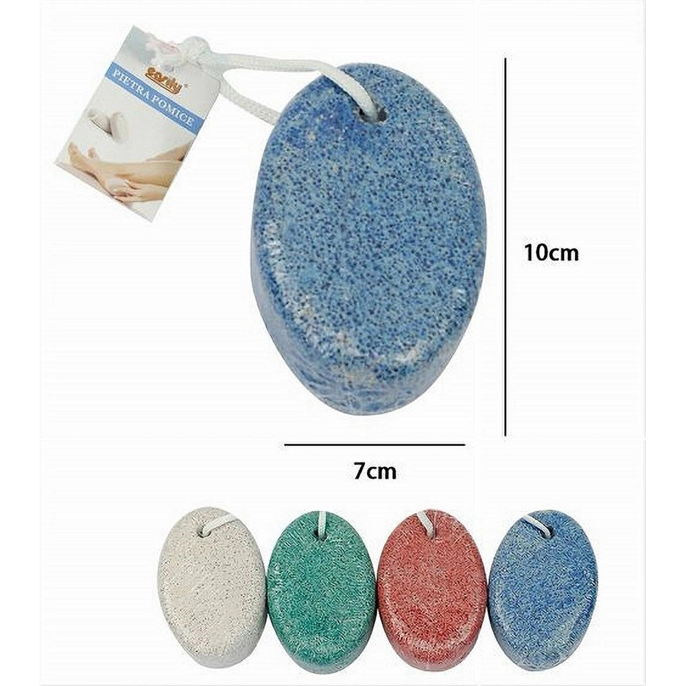 Trade Shop - Set 3 Pz Pietra Pomice Ovale Colorata Naturale Cura Piedi Calli Chiropodia 79288 -