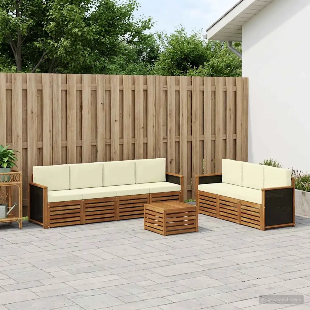 Set divani con cuscino 8 pcs Legno di Acacia Massello 3384101