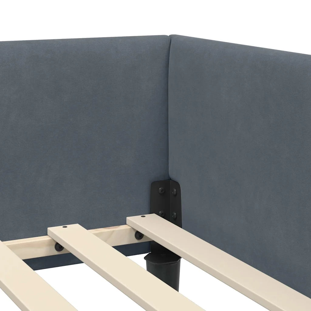 vidaXL Struttura del letto ad angolo Grigio scuro 90 x 190 cm