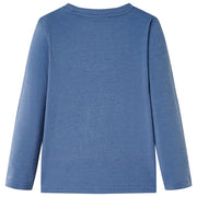 Maglietta Bambino a Maniche Lunghe Blu Mélange 140 12993