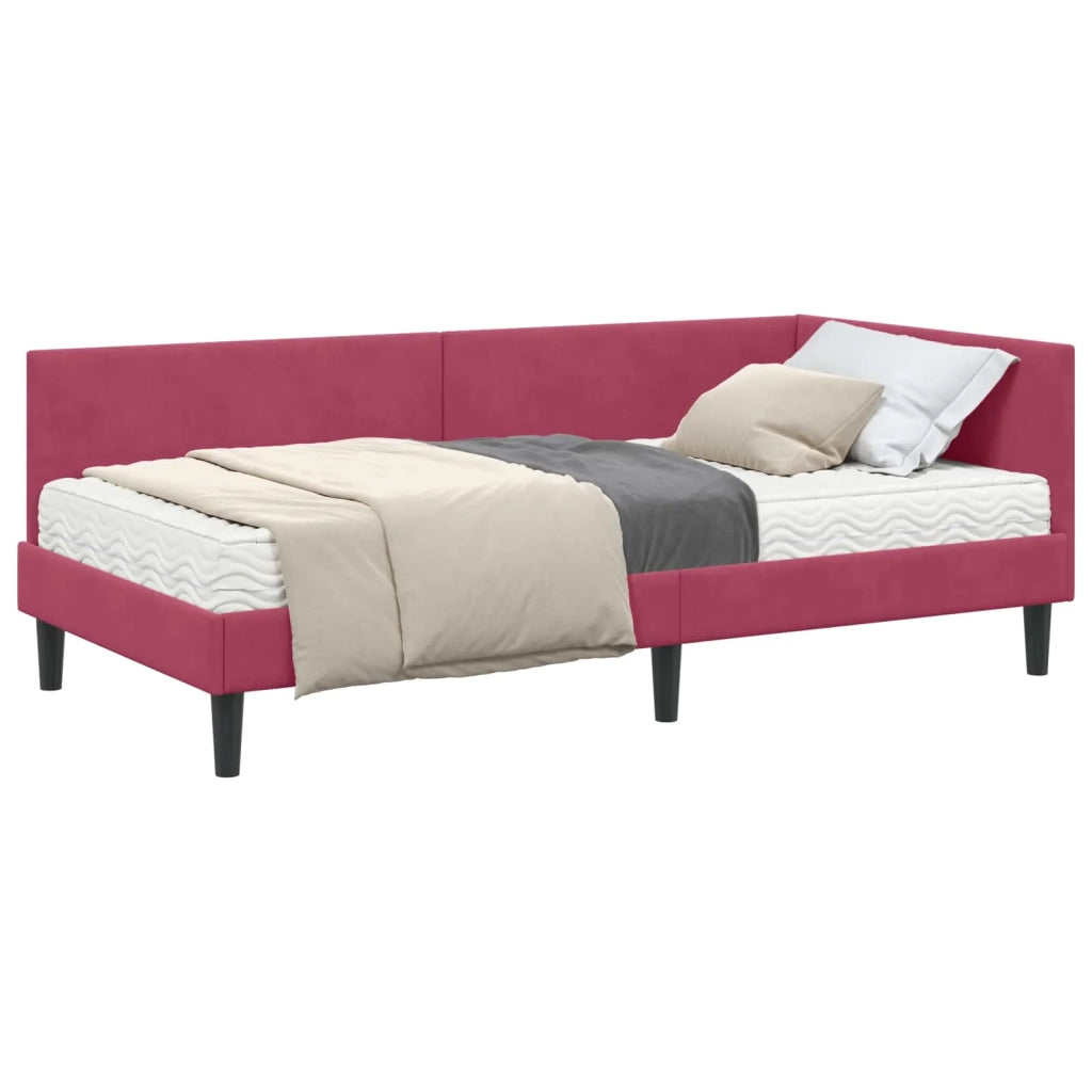 Struttura Letto Angolare con Materasso 2 pcs Verde Velluto 3393762