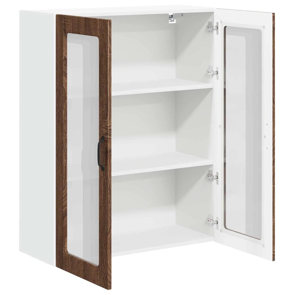 Mobile in vetro da parete LUCCA Rovere Marrone 80 x 31 x 100 cm