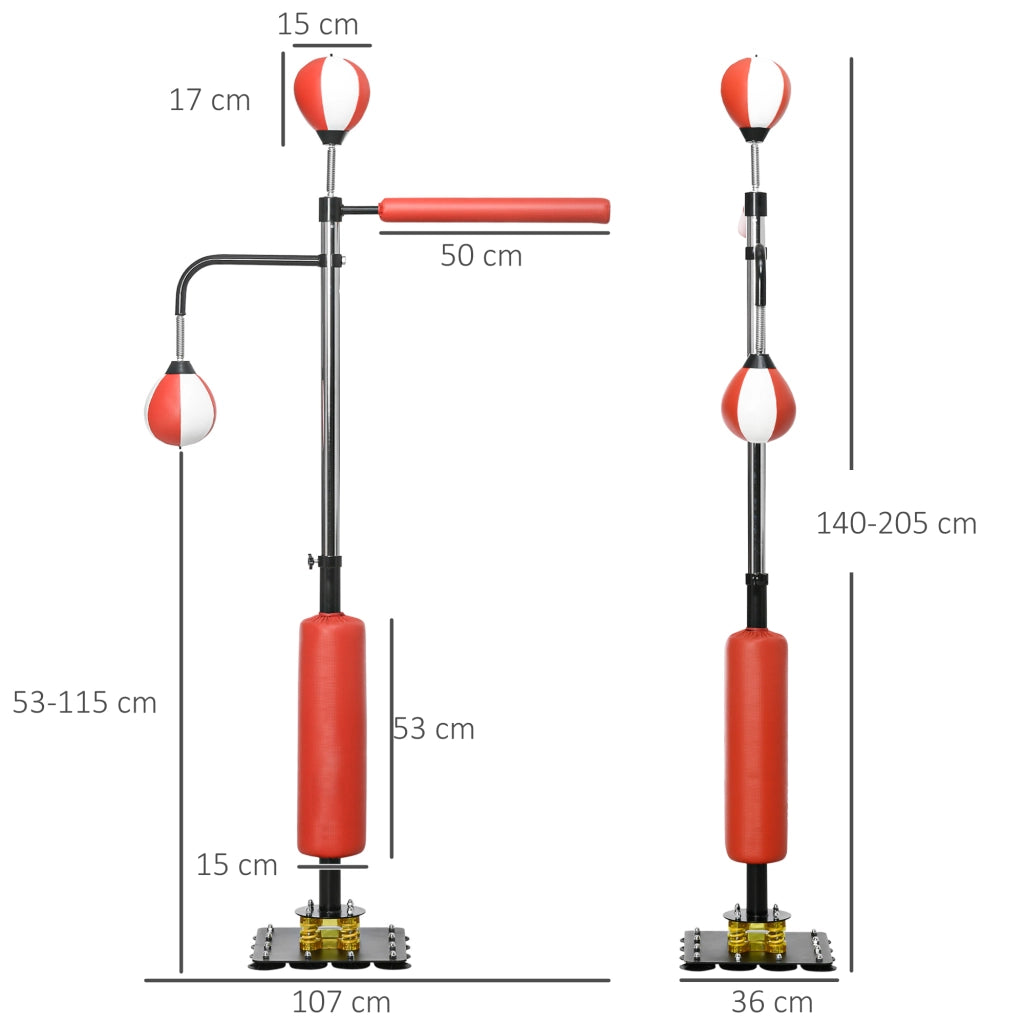 Supporto da Boxe con Speedball ¨C Xylo ¨C Altezza Regolabile 140-205cm Acciaio
