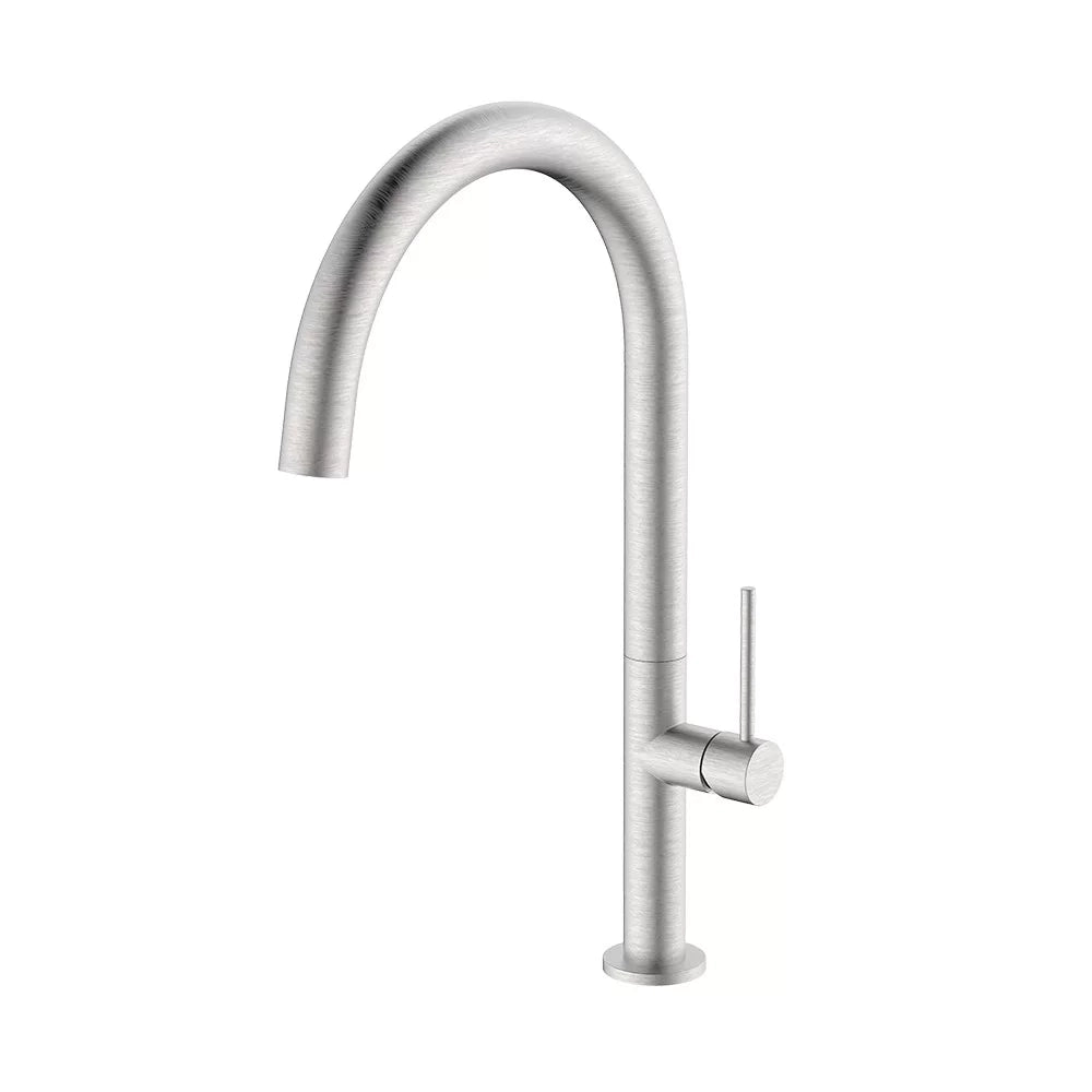 Miscelatore lavello bocca alta in acciaio spazzolato con risparmio acqua – Serie Detroit