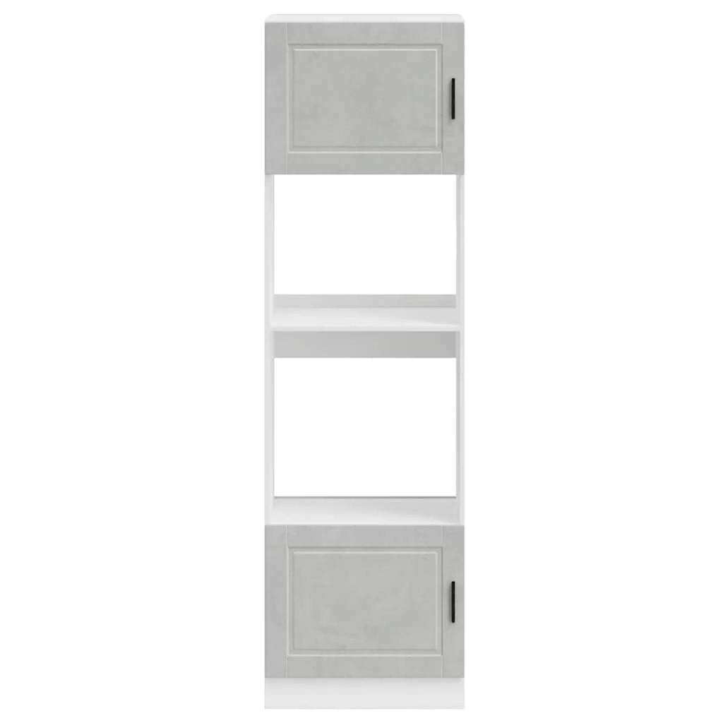 Set di 2 mobili da forno classici 60 x 57 x 207 cm con piedini regolabili design salvaspazio in legno ingegnerizzato grigio cemento 02_0055720