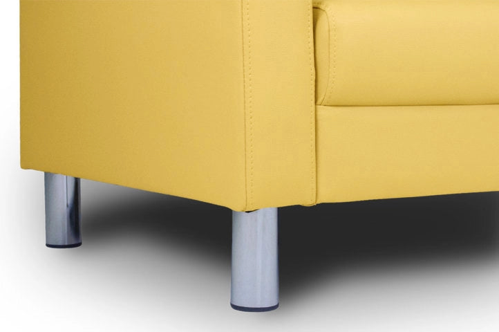 Divano 2 posti in ecopelle giallo senape - Charlie - DI-CHA32PU