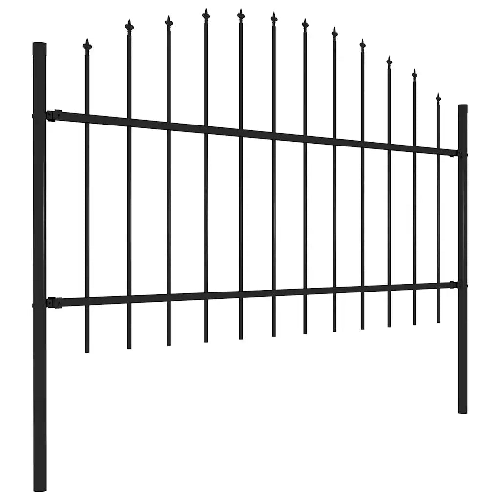Recinzione da Giardino con Punta a Lancia in Acciaio 671x125 cm Nero 277724