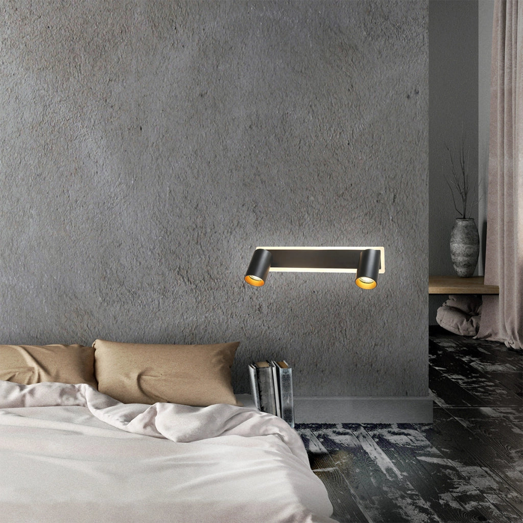 Plafoniera nera 40cm 2 spot orientabili GU10/LED CCT Parma