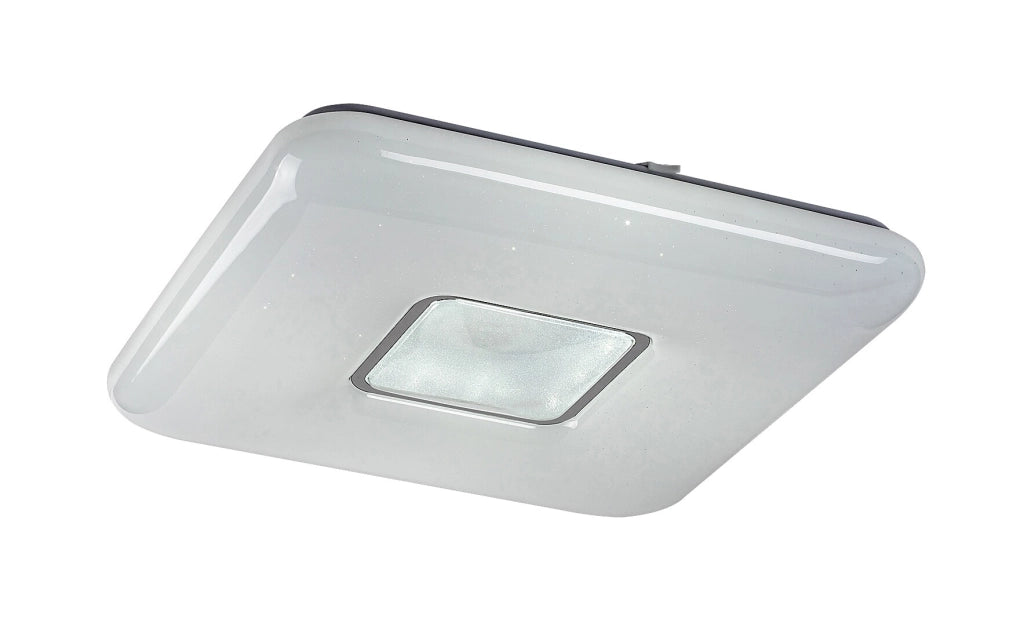 Plafoniera LED quadrata 44cm 72W telecomando cromata Rabalux