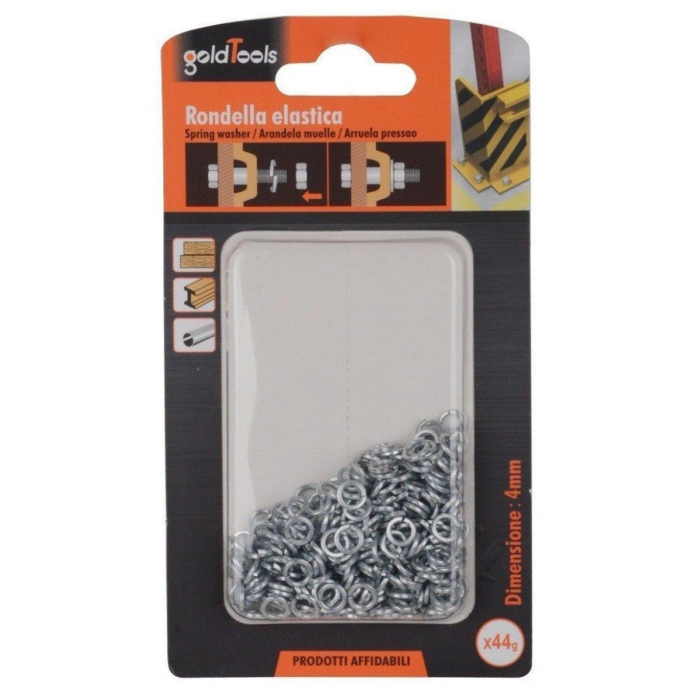 Trade Shop - Set Confezione 44 Gr. Rondelle Elastiche In Acciaio Rondella Diametro 4 Mm 90833 -