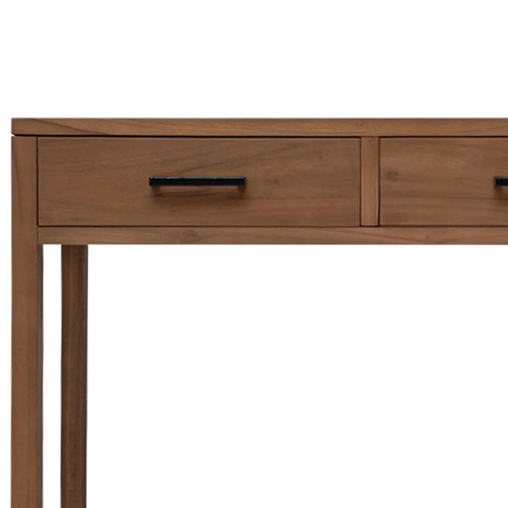 Scrivania con Cassetti Naturale Legno di teak solido 42026903