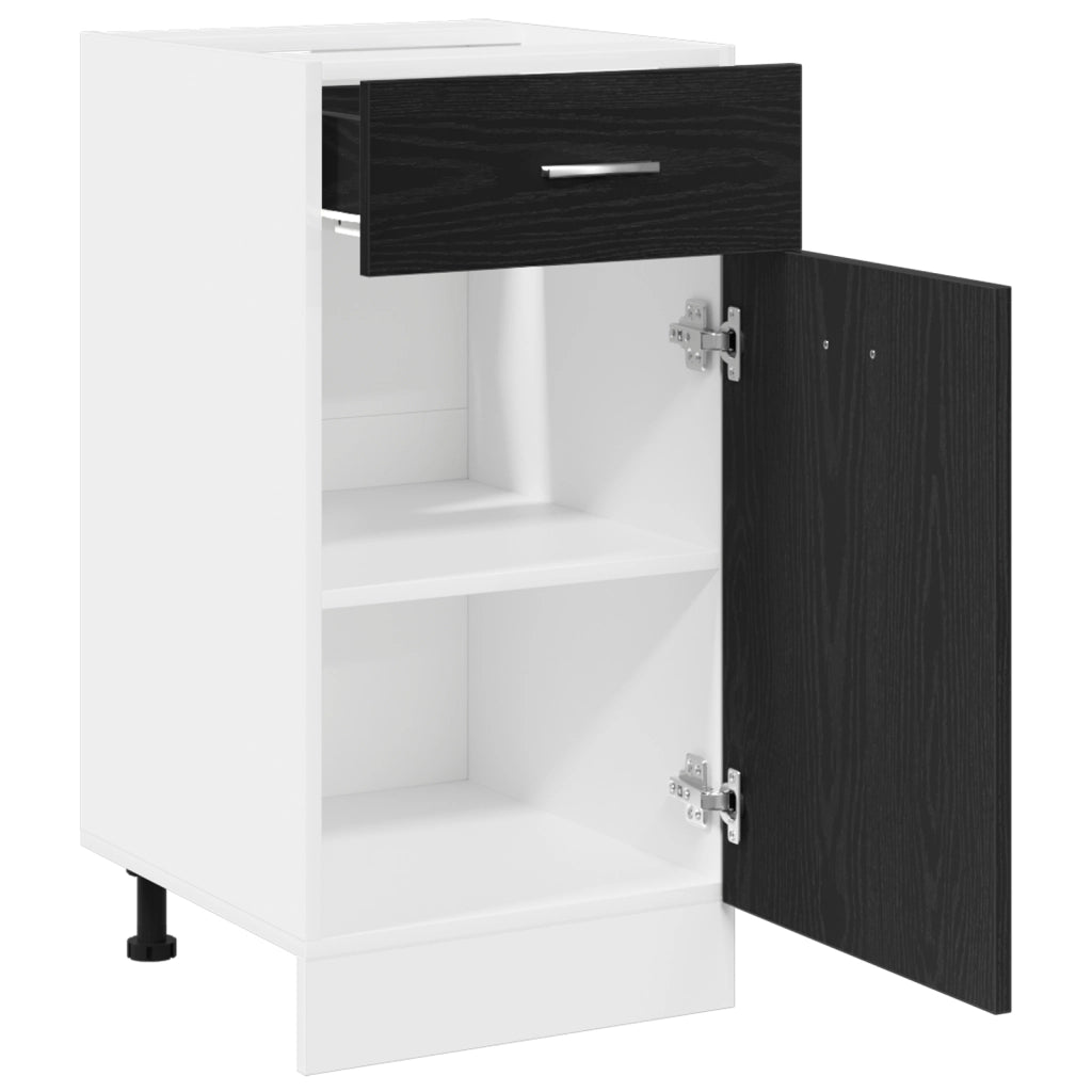 Mobile con cassetti - Rovere nero, 40x46x81.5 cm, Realizzato in legno ingegnerizzato
